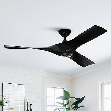 52-inch Nautical Black ABS 3-Blade Propeller Ceiling Fan with Remote for Patio