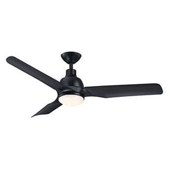 52" Black ABS 3-Blade Modern Dimmable LED Ceiling Fan with Remote