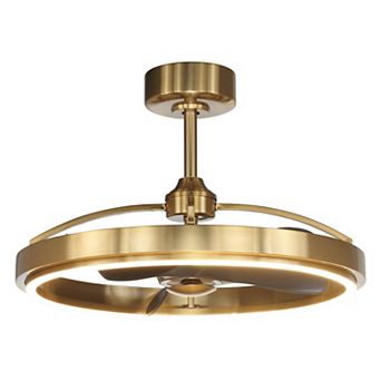 27" Modern Gold ABS 3-blade Fandelier Bladeless Ceiling Fan with Light and Remote