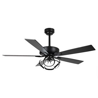 Parrot Uncle 52" Contemporary Unique Dimmable LED Ceiling Fan with Light and Remote