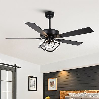 Parrot Uncle 52" Contemporary Unique Dimmable LED Ceiling Fan with Light and Remote