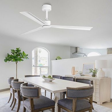50" White Modern ABS 3-Blade Outdoor Ceiling Fan without Light