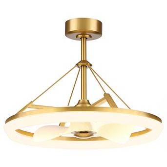 30" Modern Gold 3CCT LED Fandelier Ceiling Fan with Light and Remote