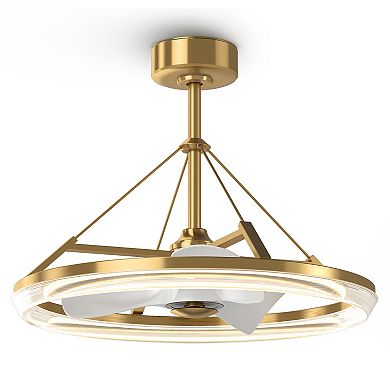 30" Modern Gold 3CCT LED Fandelier Ceiling Fan with Light and Remote