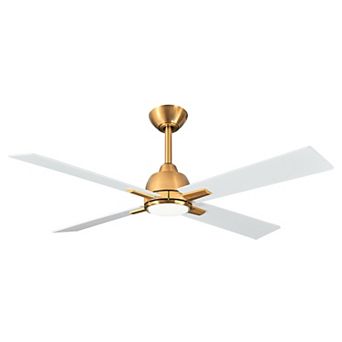 48-inch Gold Plywood Modern Dimmable Ceiling Fan with Light and Remote