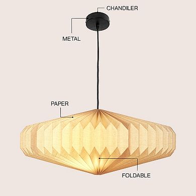 Nolan 21.25" Modern Vintage Honeycomb Shade LED Pendant Light