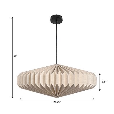 Nolan 21.25" Modern Vintage Honeycomb Shade LED Pendant Light