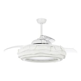 52" Coastal White Metal Smart Ceiling Fans with Lights and Remote, App Control, Voice Control