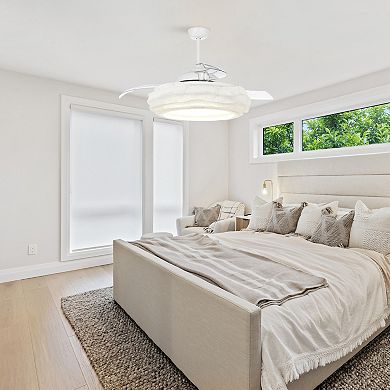 52" Coastal White Metal Smart Ceiling Fans with Lights and Remote, App Control, Voice Control