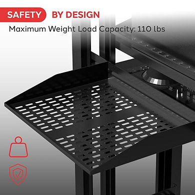 Pyle 1U+2U Universal Device Server Rack Mounting Tray - Heavy-Duty Metal Construction