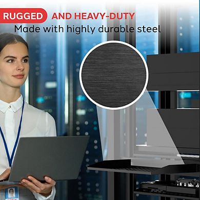 Pyle 1U+2U Universal Device Server Rack Mounting Tray - Heavy-Duty Metal Construction