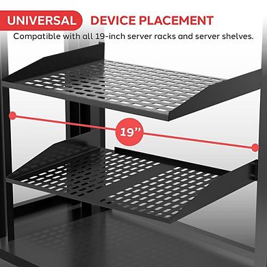 Pyle 1U+2U Universal Device Server Rack Mounting Tray - Heavy-Duty Metal Construction