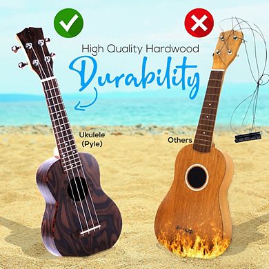 Pyle 21'' Soprano Ukulele Kit with Digital Tuner & Gig Bag (PUKT5580)