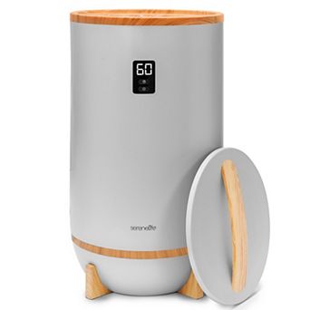 SereneLife Single Touch Towel & Blanket Warmer, Fragrant Disc Holder, LED Ring, Timer (Gray)