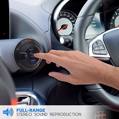 Pyle Wireless BT Audio Controller with Waterproof Marine Receiver Remote Control