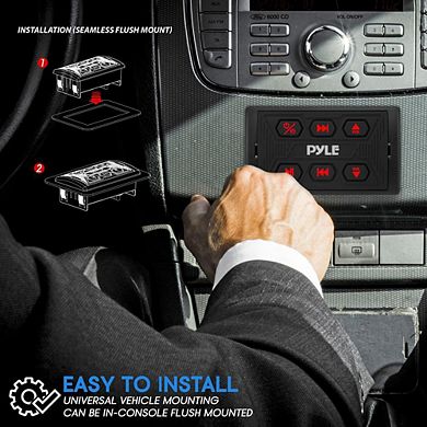 Pyle Wireless BT Audio Controller with Waterproof Marine Receiver Remote Control