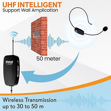 Pyle UHF Wireless Microphone - Wireless Transmitter with Plug-and-Play Universal Audio
