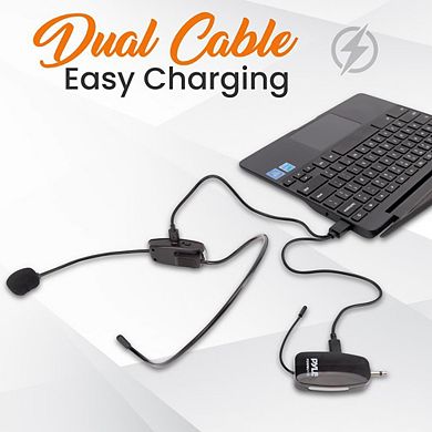 Pyle UHF Wireless Microphone - Wireless Transmitter with Plug-and-Play Universal Audio