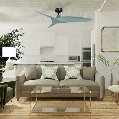 52" Modern Sage Green ABS 3-Blade Outdoor Ceiling Fan without Light