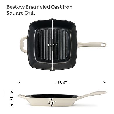 Tramontina Bestow 11-in. Enameled Cast Iron Grill Pan with Press