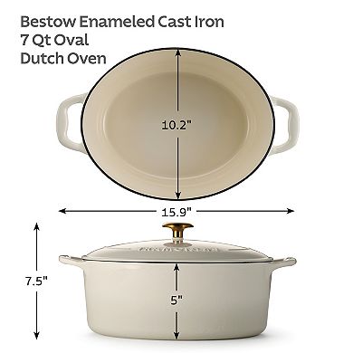 Tramontina Bestow 7-qt. Enameled Cast Iron Oval Dutch Oven Pot with Lid