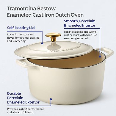 Tramontina Bestow 6.5-qt. Enameled Cast Iron Dutch Oven Pot with Lid