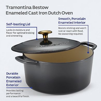 Tramontina Bestow 5.5-qt. Enameled Cast Iron Dutch Oven Pot with Lid