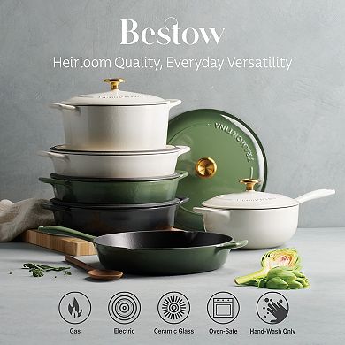Tramontina Bestow 12-in. Enameled Cast Iron Skillet Frying Pan with Lid