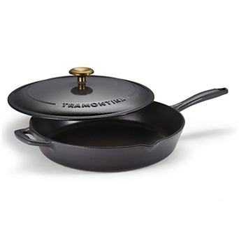 Tramontina Bestow 12 in Enameled Cast Iron Skillet Frying Pan with Lid