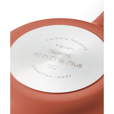 Tramontina Vue 7-Piece 5-Quart Ceramic Nonstick Cooking Pan Set with Glass Lid & Steamer Insert