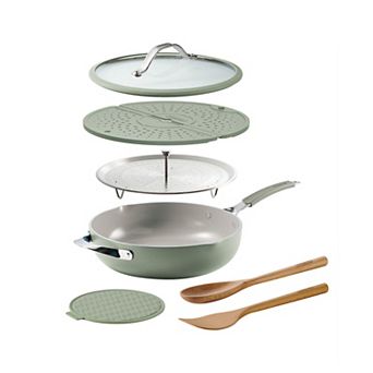 Tramontina Vue 7 pc 5-qt Ceramic Nonstick Cooking Pan Set with Glass Lid & Steamer Insert