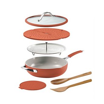 Tramontina Vue 7 pc 5-qt Ceramic Nonstick Cooking Pan Set with Glass Lid & Steamer Insert