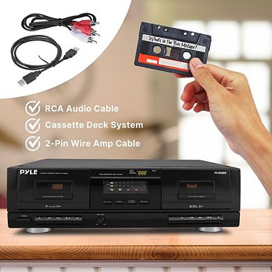 Pyle Dual Stereo Cassette Tape Deck