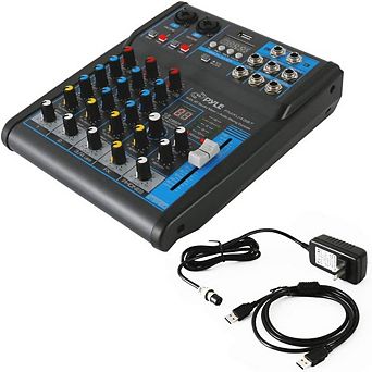 Pyle 4-Ch Bluetooth Studio Mixer - DJ Controller Audio Mixing Console System (PMXU43BT)