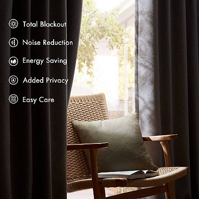 Madison Park Karien Sound Blocking & Total Blackout Set of 2 Window Curtain Panels