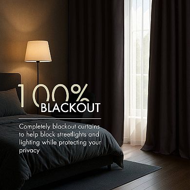 Madison Park Karien Sound Blocking & Total Blackout Set of 2 Window Curtain Panels