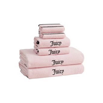 Juicy Couture 6 pc Neon Border Towel Set
