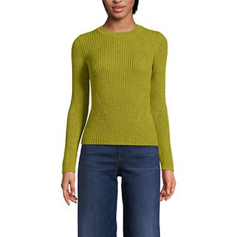 Women's Lands' End Marl Ribbed Crewneck Sweater