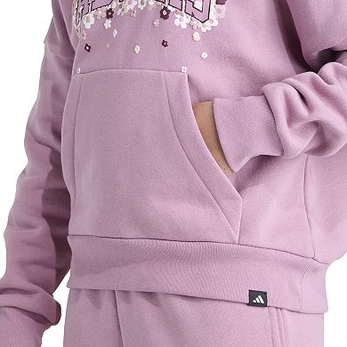 Girls 7-16 adidas Long Sleeve Graphic Fleece Hooded Pullover