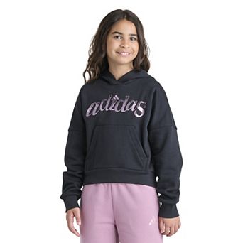 Girls 7-16 adidas Long Sleeve Graphic Fleece Hooded Pullover