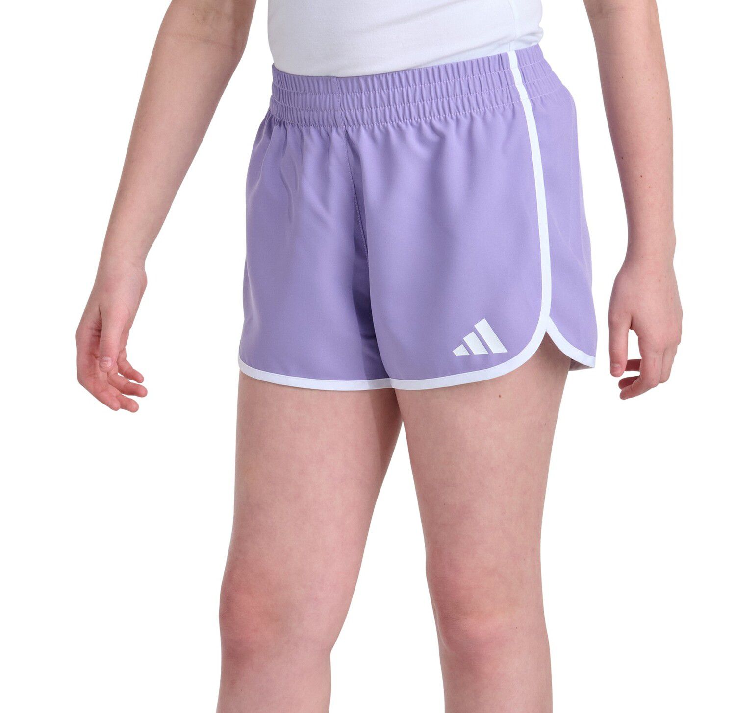 Шорты adidas Elastic Waistband Woven Essentials Pacer для девочек, цвет: Сиреневый — фото 1