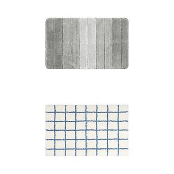 2 Packs Bathroom Rugs, Bathroom Mat Machine Washable with TPR Backing for Shower 16"x24"/20"x32"