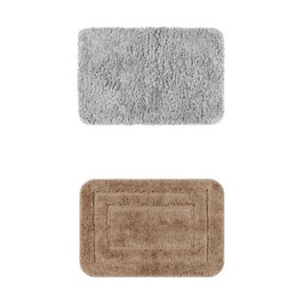 2 Packs Bathroom Rugs, Bathroom Mat Machine Washable with TPR Backing for Shower 16"x24"/20"x32"