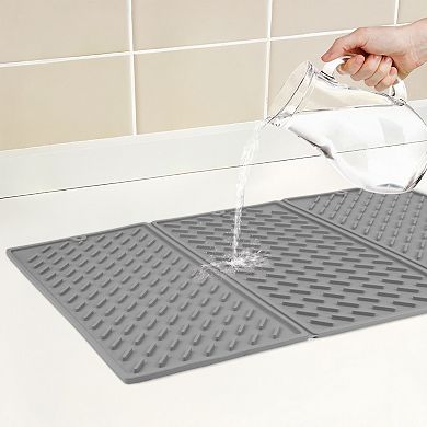 1Pc Silicone Dish Drying Mat for Kitchen Counter, Easy Clean Heat Resistant Kitchen Mat 24.1*15.7 in