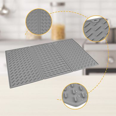 1Pc Silicone Dish Drying Mat for Kitchen Counter, Easy Clean Heat Resistant Kitchen Mat 24.1*15.7 in