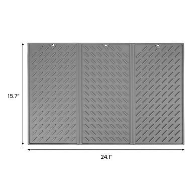 1Pc Silicone Dish Drying Mat for Kitchen Counter, Easy Clean Heat Resistant Kitchen Mat 24.1*15.7 in