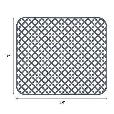 1Pc Silicone Dish Drying Mat for Counter, Easy Clean Hollow Design Kitchen Mat 13.6*11.6*0.4 in