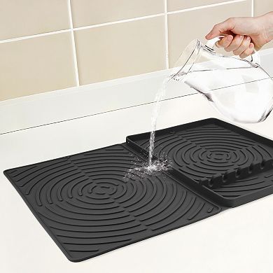 1Pc Silicone Dish Drying Mat for Kitchen Counter, Easy Clean Kitchen Mat, Silicone Mat 23.4*16.4 in