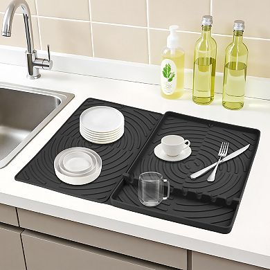 1Pc Silicone Dish Drying Mat for Kitchen Counter, Easy Clean Kitchen Mat, Silicone Mat 23.4*16.4 in