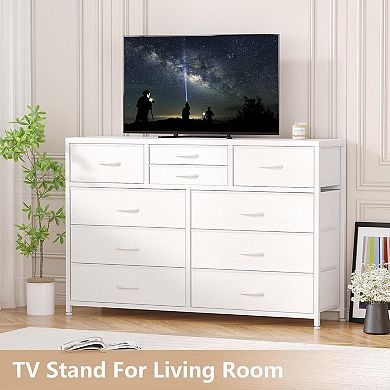 43-55" Dresser TV Stand with 10 Drawers & Storage